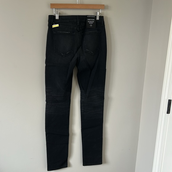 MONFRERE Greyson Distressed Skinny Jean Slash Rodium Black Mens Sz 31 NEW - Picture 8 of 16